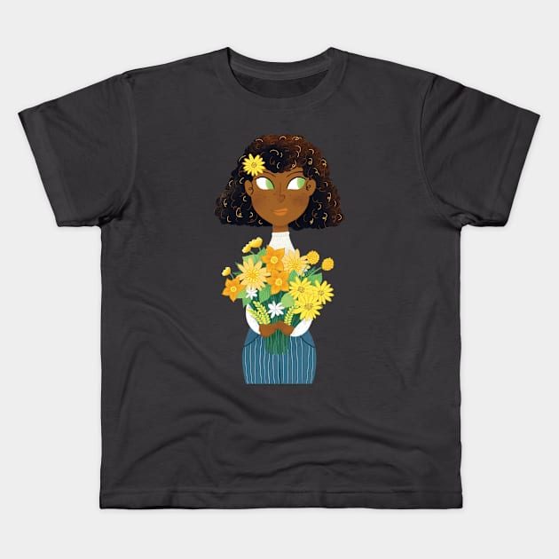 Flora: Yellow Kids T-Shirt by laurenwill27